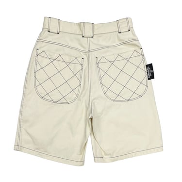 Chanel Off White Denim Logo Shorts