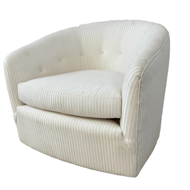 Milo Baughman Swivel Rock Barrel Chair