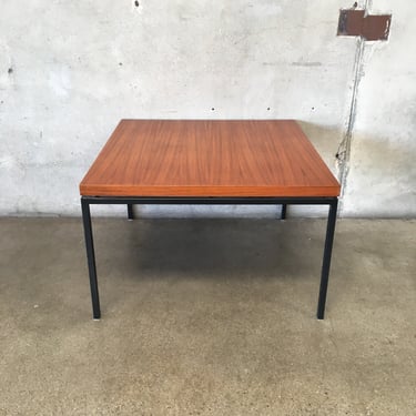 1960s Danish Teak Coffee Table with Steel Frame Legs
