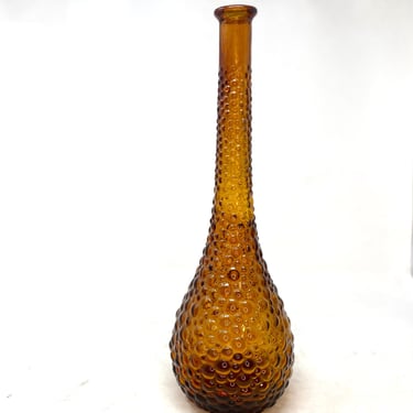 Mid-Century Modern Amber Bubble Glass Vase, Italy circa 1960's 