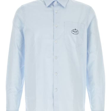 Prada Men Pastel Light Blue Poplin Shirt