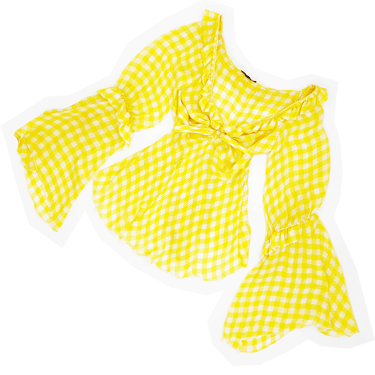 Roberto Cavalli S/S 2006 yellow ruffle blouse