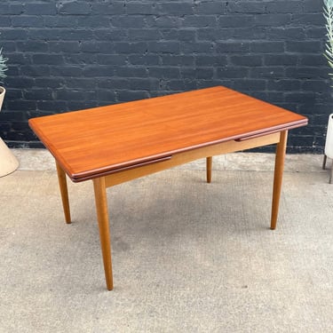 Vintage Mid-Century Danish Modern Large Expanding Teak & Oak Dining Table, c.1960’s 