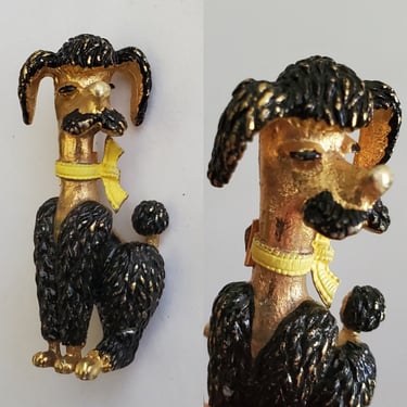 1950s Poodle Brooch Pin - Vintage Jewelry - Mid-century Fashion 
