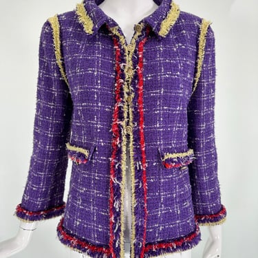 SOLD Chanel Spring 2006P Look 16 Purple Red Black Yellow Tweed Jacket –  Palm Beach Vintage