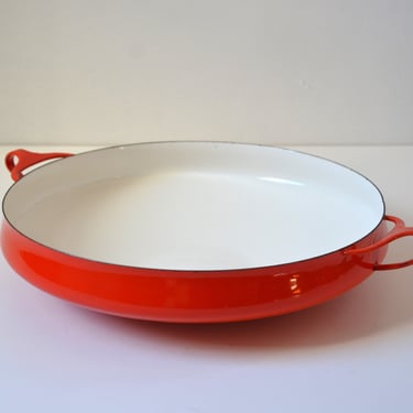 Vintage Dansk Kobenstyle X-Large 13.5" Paella Pan in Red, Designed by Jens Quistgaard 