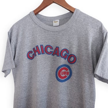 vintage Chicago Cubs / 80s Cubs shirt / 1980s Chicago Cubs heather grey single stitch t shirt Medium 