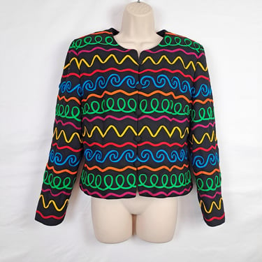 Vintage 90s Rainbow Cropped Jacket 