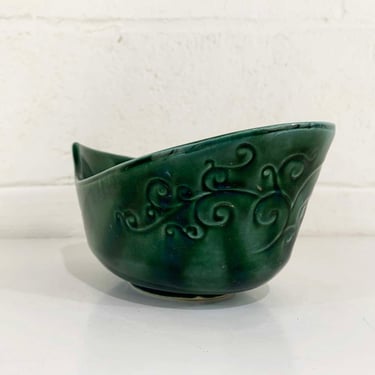 Vintage Forest Green Planter Mid-Century Pottery Hull MCM Plant Holder 1950s 