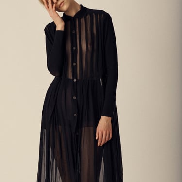 1980s JPG Sheer Pleat Dress