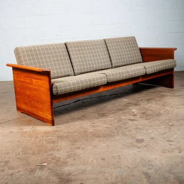 Mid Century Danish Modern Sofa Couch Tarm Stole Denmark 3 Seat Solid Teak Cased