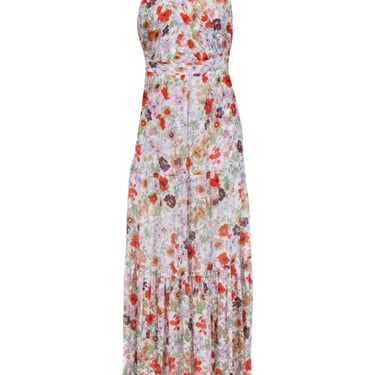 Veronica Beard - Ivory w/ Multicolor Floral Print Silk Maxi Dress Sz 4