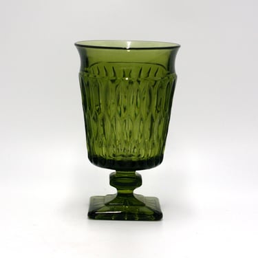 vintage Indianna glass Mount Vernon green goblet 