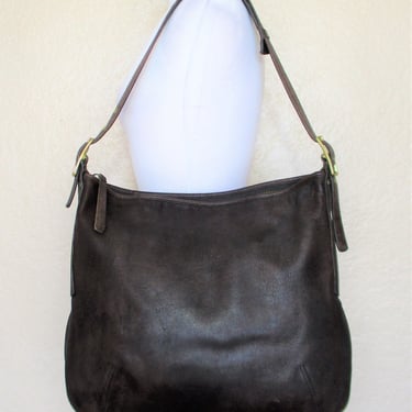 Vintage Coach Dark Brown Leather Large Hobo Shoulder Bag, H0D 9210 