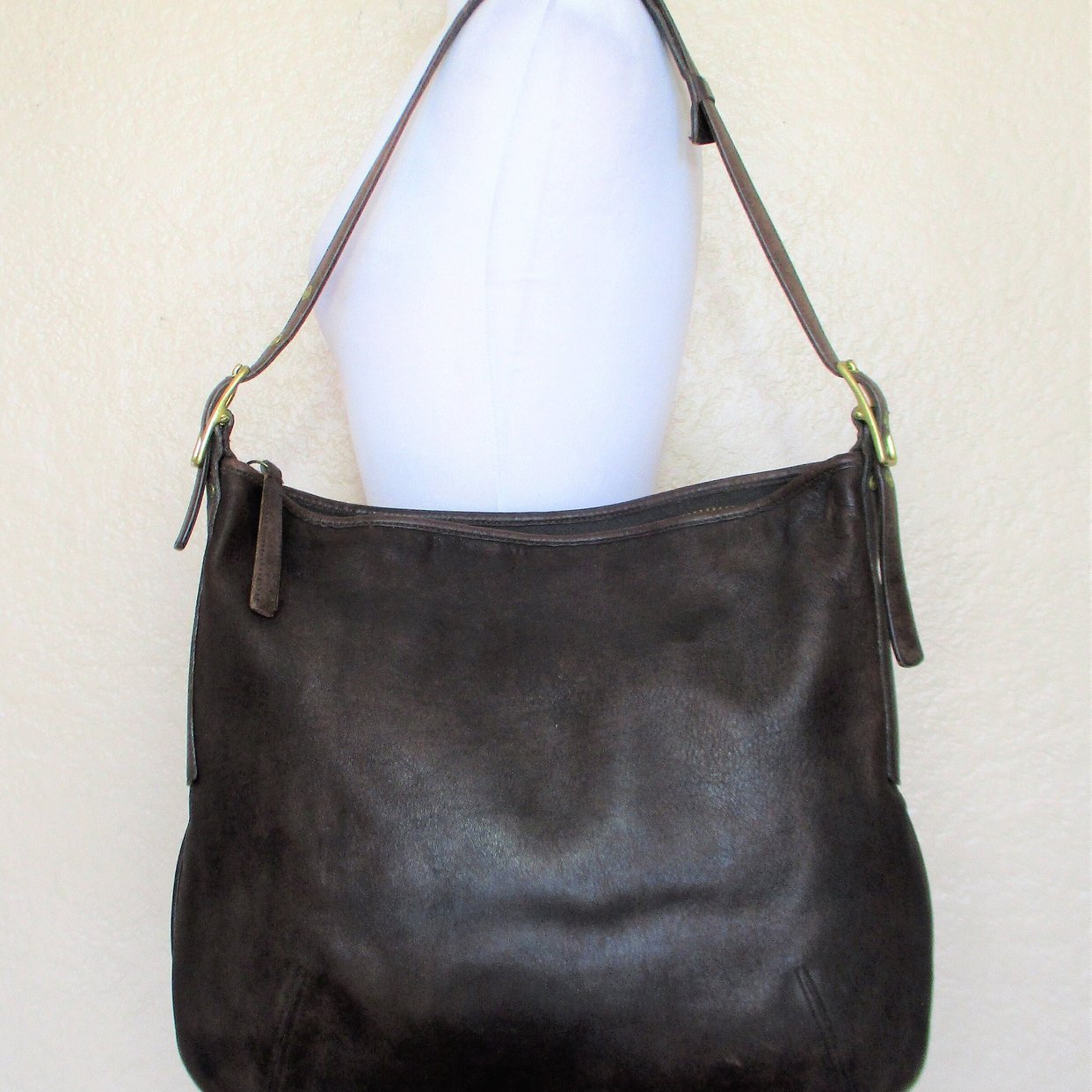Vintage Coach Dark Brown Leather Large Hobo Shoulder | Mezcal +