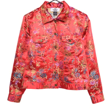 Y2K Floral Embroidered Satin Jacket