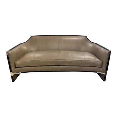 Caracole Signature Modern Taupe Leather Sofa