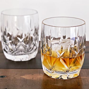 Waterford Westhampton Luxury Crystal Whiskey Glasses - Heavy Cut Glass Tumblers for Dad's Spirits on the Rocks 