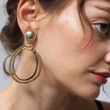 Stunning Vintage Hammered Hoop Earrings