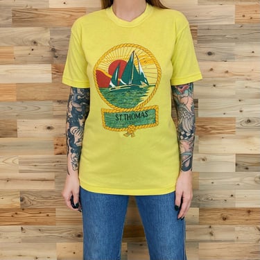 70's Vintage St. Thomas Virgin Islands Travel T-Shirt Tee Shirt 