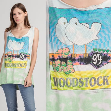 Vintage Woodstock '94 Festival Tank - Men's XL | 90s Unisex Tie Dye Music Graphic Tee 