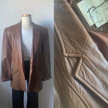 90s Berman's Leather Blazer Jacket 