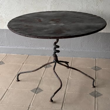 20th C. French Wrought Iron Faux Root Garden Center Table