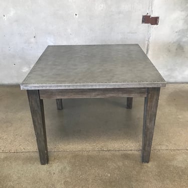 Galvanized Steel Top &amp; Wood Dining Table