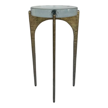 Hooker Furniture Modern Hammered Champagne Silver Martini Table