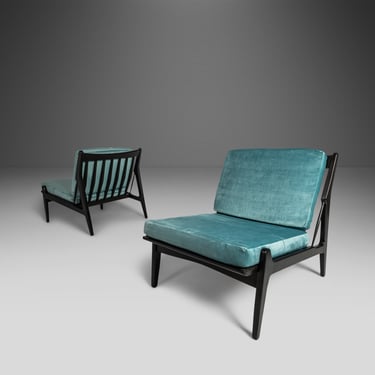 Set of Two (2) Rare Lounge Chairs by Ib Kofod Larsen for Selig, Denmark, c. 1950's 