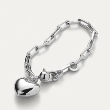 Jenny Bird - Puffy Heart Bracelet - Silver