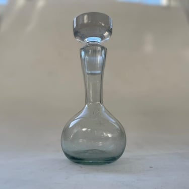 Elegant Vintage Hand-Blown Decanter with Crystal Stopper 