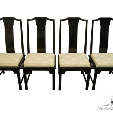 Set of 4 CENTURY FURNITURE Chin Hua Collection Black Asian Chinoiserie Dining Chairs 54-51 