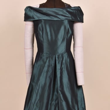 Green Taffeta Couture Mini Gown By Lee Anderson, S