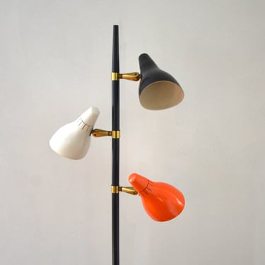 Mid-Century Tri-Color Three Shade Floor Lamp by Gerald Thurston for Lightolier 