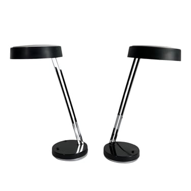 1960s Vintage Modernist Lightolier Table Lamps - a Pair 