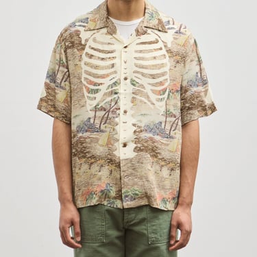 Kapital Rayon Aloha Shirt, Brown Kamekameha Bone