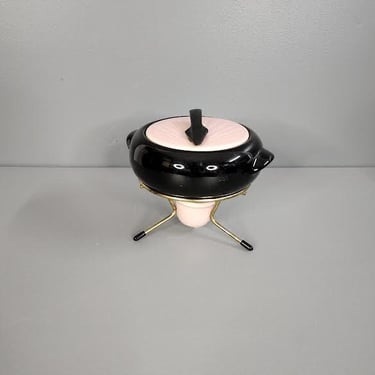 Kenwood Pottery Pink Sun Dial Chafing Dish W/ Stand 