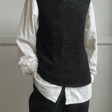 Vintage black knit sweater vest size large 