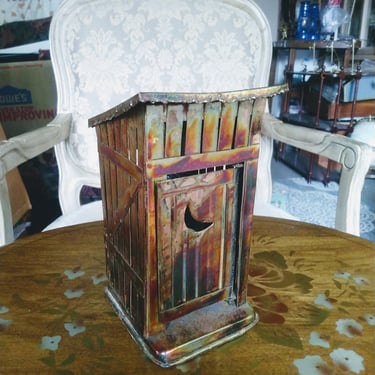 VINTAGE Copper Outhouse Musicbox, "Those Were the Days", Home Decor 