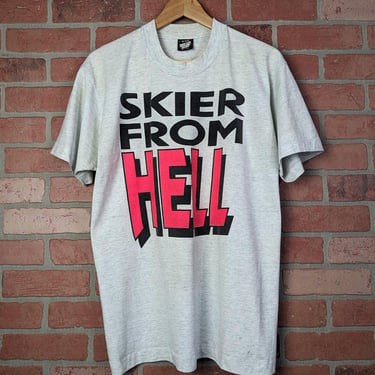 Vintage 90s Skiier from Hell ORIGINAL Quote Tee - Large 