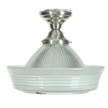 1930s Industrial “Sailor Hat” Holophane Semi Flush Light Fixtures #2205. Free Shipping!! 