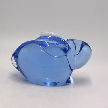 vintage Blue Glass Rabbit 