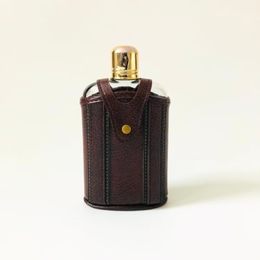 Glass Flask in Faux Leather Holder 