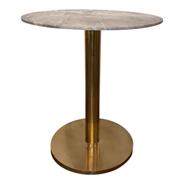 Modern Marble and Brass Counter Height Bar Table