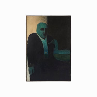 E. H. Smith Acrylic Painting on Canvas Mid Century Modern 