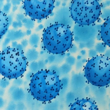 Blue Rona - Original watercolor painting of Coronavirus -COVID art- microbiology art 
