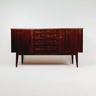 Rare Mid Century Modern German Mahogany sideboard model Graz by Mann Möbel, 1950s 