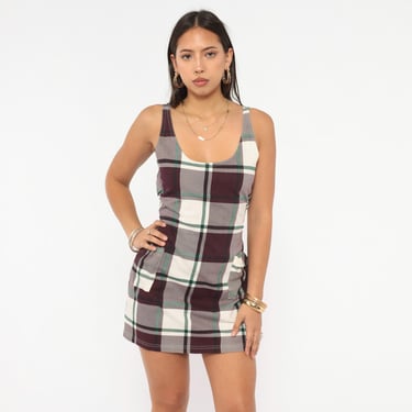 plaid dress 90s 1990s Plaid Flannel Shirt Dress main image 1