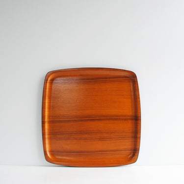 Vintage Teak Wood Tray, Mid Century Modern Decorative or Serving Tray 